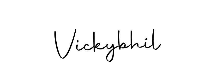 Create a beautiful signature design for name Vickybhil. With this signature (Autography-DOLnW) fonts, you can make a handwritten signature for free. Vickybhil signature style 10 images and pictures png