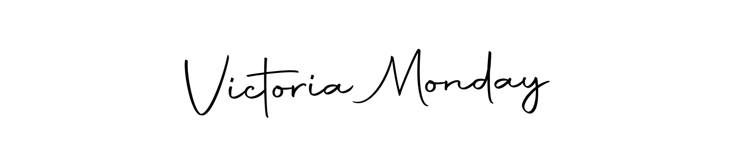 Autography-DOLnW is a professional signature style that is perfect for those who want to add a touch of class to their signature. It is also a great choice for those who want to make their signature more unique. Get Victoria Monday name to fancy signature for free. Victoria Monday signature style 10 images and pictures png
