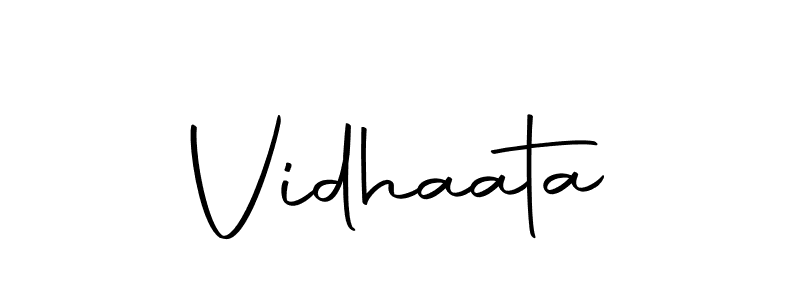 Create a beautiful signature design for name Vidhaata. With this signature (Autography-DOLnW) fonts, you can make a handwritten signature for free. Vidhaata signature style 10 images and pictures png