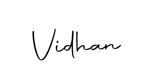 Design your own signature with our free online signature maker. With this signature software, you can create a handwritten (Autography-DOLnW) signature for name Vidhan. Vidhan signature style 10 images and pictures png