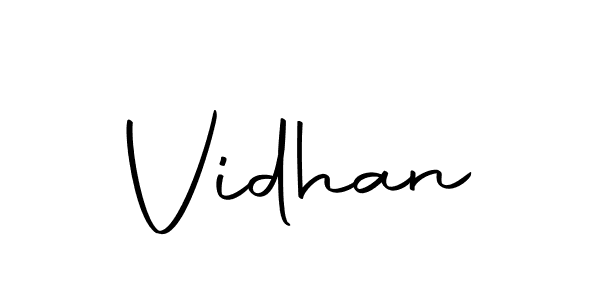 Design your own signature with our free online signature maker. With this signature software, you can create a handwritten (Autography-DOLnW) signature for name Vidhan. Vidhan signature style 10 images and pictures png