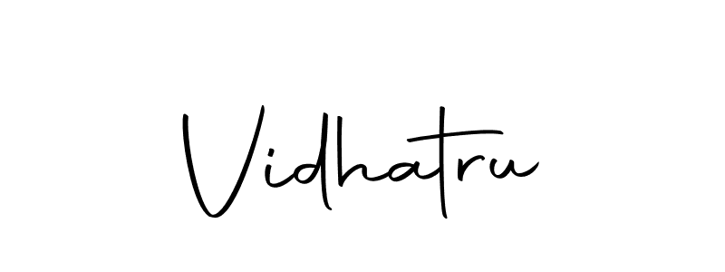 You should practise on your own different ways (Autography-DOLnW) to write your name (Vidhatru) in signature. don't let someone else do it for you. Vidhatru signature style 10 images and pictures png