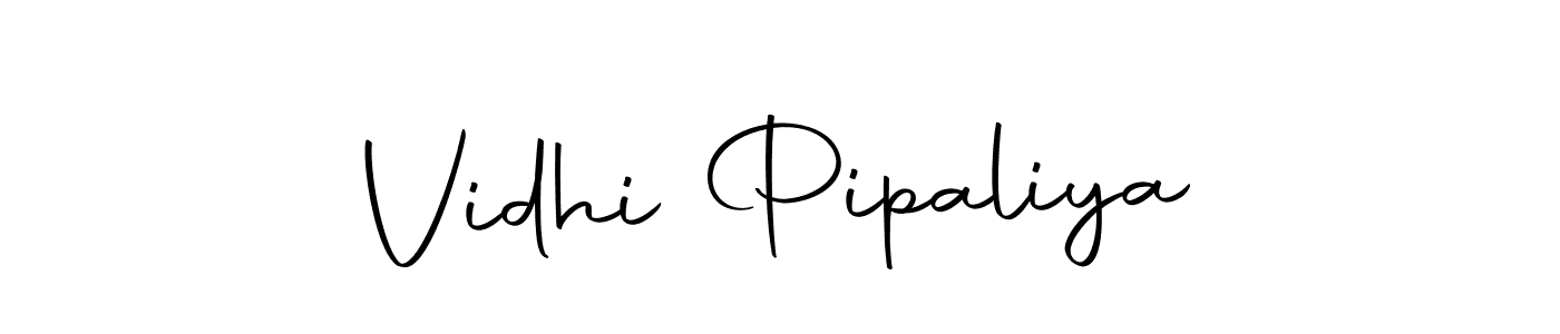 Design your own signature with our free online signature maker. With this signature software, you can create a handwritten (Autography-DOLnW) signature for name Vidhi Pipaliya. Vidhi Pipaliya signature style 10 images and pictures png