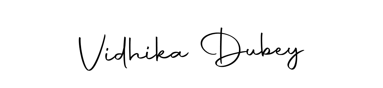 How to make Vidhika Dubey name signature. Use Autography-DOLnW style for creating short signs online. This is the latest handwritten sign. Vidhika Dubey signature style 10 images and pictures png