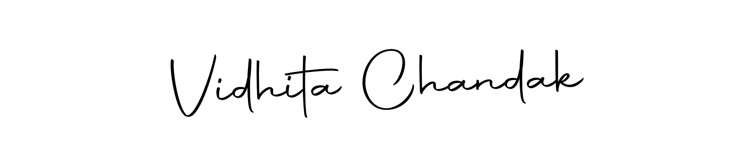 The best way (Autography-DOLnW) to make a short signature is to pick only two or three words in your name. The name Vidhita Chandak include a total of six letters. For converting this name. Vidhita Chandak signature style 10 images and pictures png
