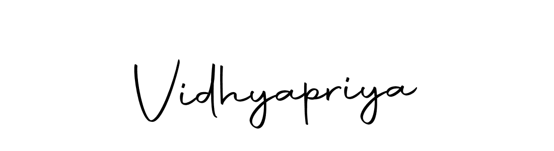 Create a beautiful signature design for name Vidhyapriya. With this signature (Autography-DOLnW) fonts, you can make a handwritten signature for free. Vidhyapriya signature style 10 images and pictures png