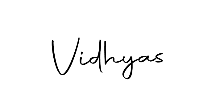 Create a beautiful signature design for name Vidhyas. With this signature (Autography-DOLnW) fonts, you can make a handwritten signature for free. Vidhyas signature style 10 images and pictures png