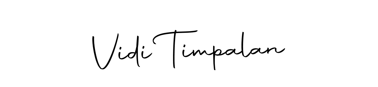 Create a beautiful signature design for name Vidi Timpalan. With this signature (Autography-DOLnW) fonts, you can make a handwritten signature for free. Vidi Timpalan signature style 10 images and pictures png