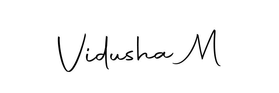 Vidusha M stylish signature style. Best Handwritten Sign (Autography-DOLnW) for my name. Handwritten Signature Collection Ideas for my name Vidusha M. Vidusha M signature style 10 images and pictures png