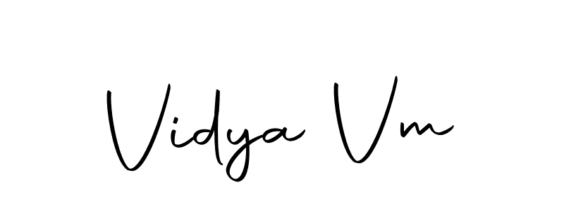 Design your own signature with our free online signature maker. With this signature software, you can create a handwritten (Autography-DOLnW) signature for name Vidya Vm. Vidya Vm signature style 10 images and pictures png