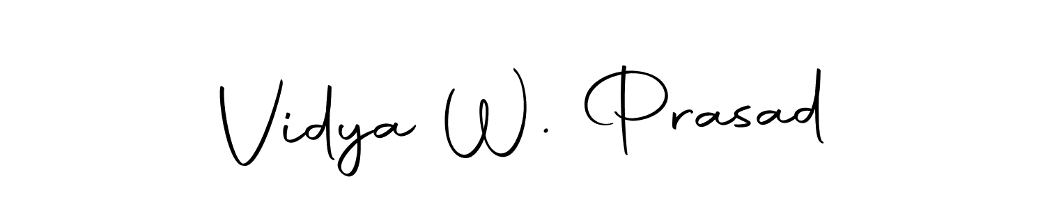 How to make Vidya W. Prasad name signature. Use Autography-DOLnW style for creating short signs online. This is the latest handwritten sign. Vidya W. Prasad signature style 10 images and pictures png