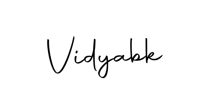 Make a beautiful signature design for name Vidyabk. With this signature (Autography-DOLnW) style, you can create a handwritten signature for free. Vidyabk signature style 10 images and pictures png