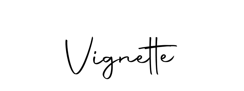 Create a beautiful signature design for name Vignette. With this signature (Autography-DOLnW) fonts, you can make a handwritten signature for free. Vignette signature style 10 images and pictures png