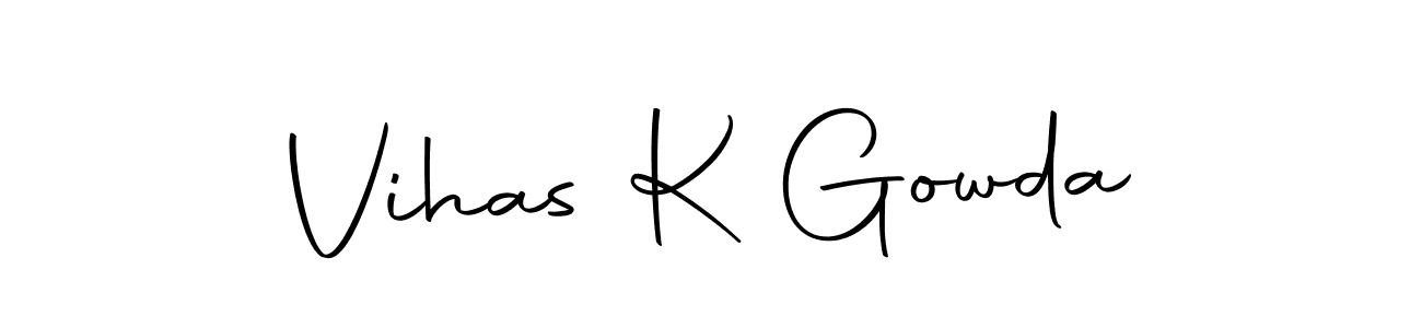 Make a short Vihas K Gowda signature style. Manage your documents anywhere anytime using Autography-DOLnW. Create and add eSignatures, submit forms, share and send files easily. Vihas K Gowda signature style 10 images and pictures png