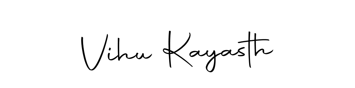 Similarly Autography-DOLnW is the best handwritten signature design. Signature creator online .You can use it as an online autograph creator for name Vihu Kayasth. Vihu Kayasth signature style 10 images and pictures png