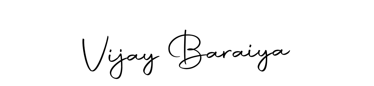 How to make Vijay Baraiya name signature. Use Autography-DOLnW style for creating short signs online. This is the latest handwritten sign. Vijay Baraiya signature style 10 images and pictures png