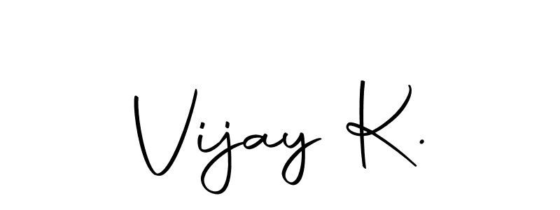 You should practise on your own different ways (Autography-DOLnW) to write your name (Vijay K.) in signature. don't let someone else do it for you. Vijay K. signature style 10 images and pictures png