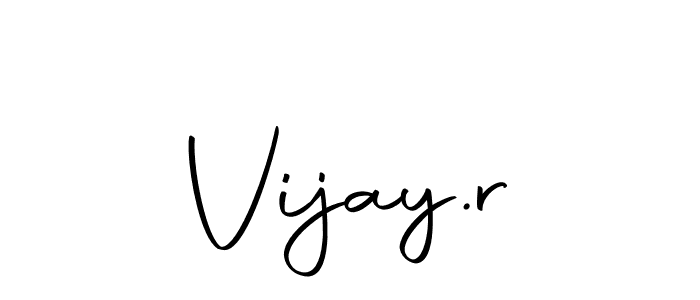 How to make Vijay.r name signature. Use Autography-DOLnW style for creating short signs online. This is the latest handwritten sign. Vijay.r signature style 10 images and pictures png