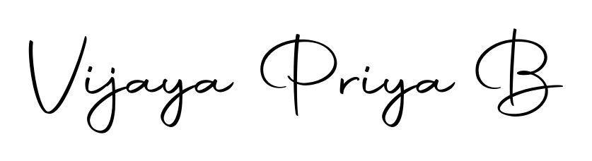 A dynamic signature style for Vijaya Priya B using Autography-DOLnW script. Designed to look authentic, handwritten, and professional. Vijaya Priya B signature style 10 images and pictures png