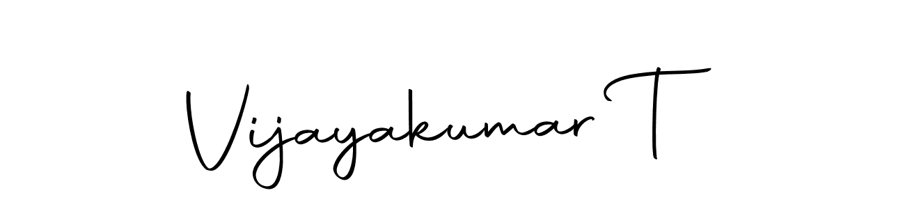 Create a beautiful signature design for name Vijayakumar T. With this signature (Autography-DOLnW) fonts, you can make a handwritten signature for free. Vijayakumar T signature style 10 images and pictures png