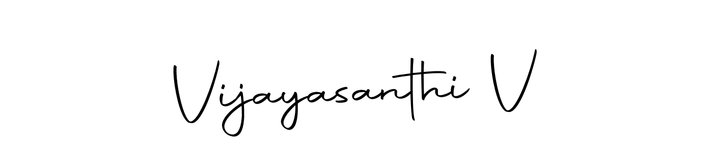 Create a beautiful signature design for name Vijayasanthi V. With this signature (Autography-DOLnW) fonts, you can make a handwritten signature for free. Vijayasanthi V signature style 10 images and pictures png