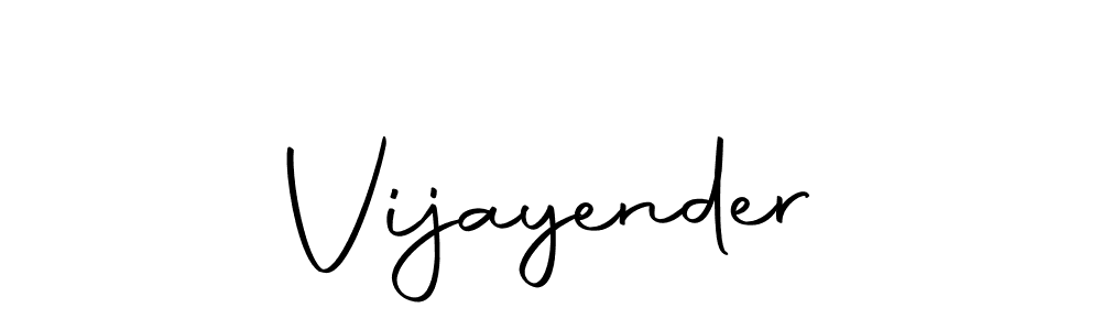 Make a beautiful signature design for name Vijayender. With this signature (Autography-DOLnW) style, you can create a handwritten signature for free. Vijayender signature style 10 images and pictures png