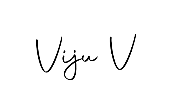Use a signature maker to create a handwritten signature online. With this signature software, you can design (Autography-DOLnW) your own signature for name Viju V. Viju V signature style 10 images and pictures png