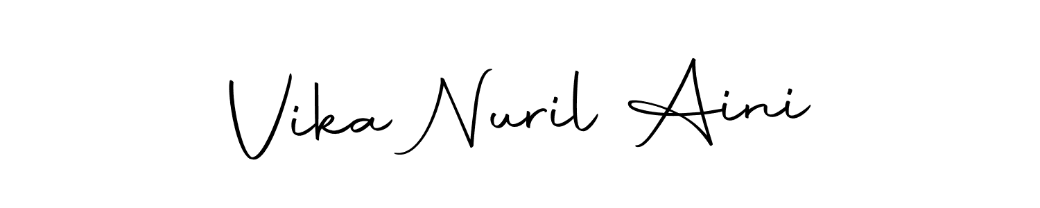 You can use this online signature creator to create a handwritten signature for the name Vika Nuril Aini. This is the best online autograph maker. Vika Nuril Aini signature style 10 images and pictures png