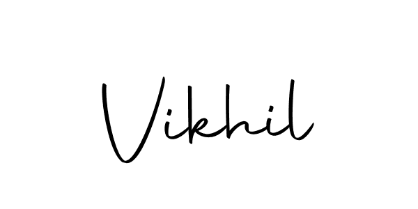 Design your own signature with our free online signature maker. With this signature software, you can create a handwritten (Autography-DOLnW) signature for name Vikhil. Vikhil signature style 10 images and pictures png
