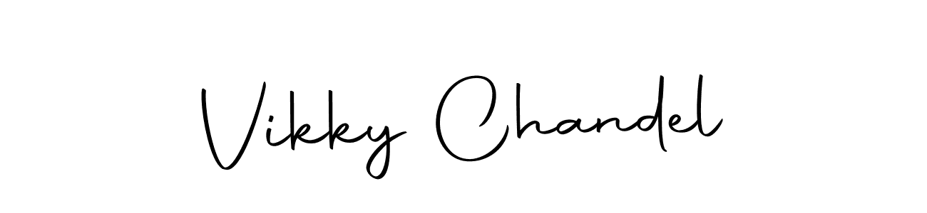 How to make Vikky Chandel name signature. Use Autography-DOLnW style for creating short signs online. This is the latest handwritten sign. Vikky Chandel signature style 10 images and pictures png