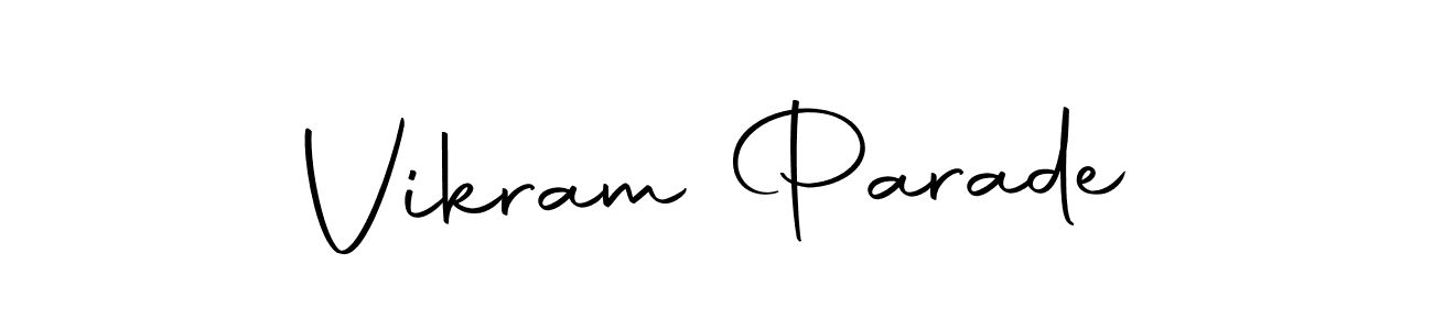 How to make Vikram Parade name signature. Use Autography-DOLnW style for creating short signs online. This is the latest handwritten sign. Vikram Parade signature style 10 images and pictures png