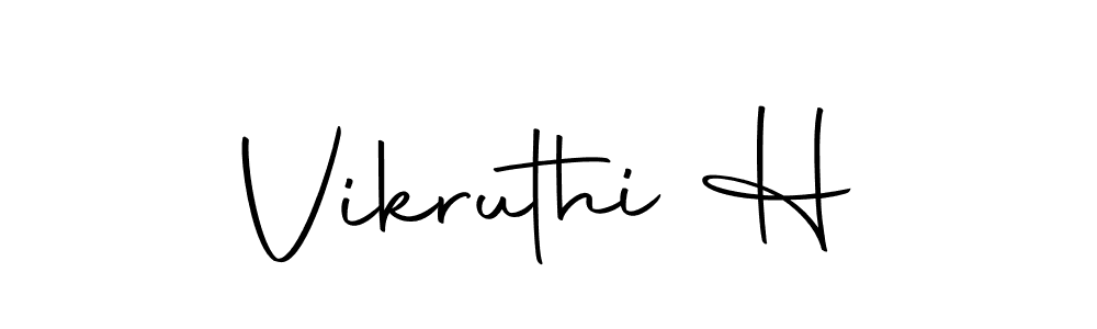 How to make Vikruthi H name signature. Use Autography-DOLnW style for creating short signs online. This is the latest handwritten sign. Vikruthi H signature style 10 images and pictures png
