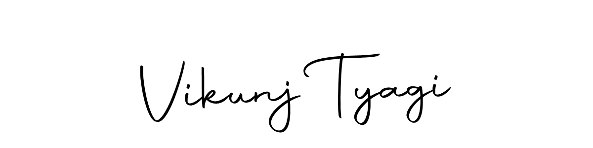 How to make Vikunj Tyagi name signature. Use Autography-DOLnW style for creating short signs online. This is the latest handwritten sign. Vikunj Tyagi signature style 10 images and pictures png