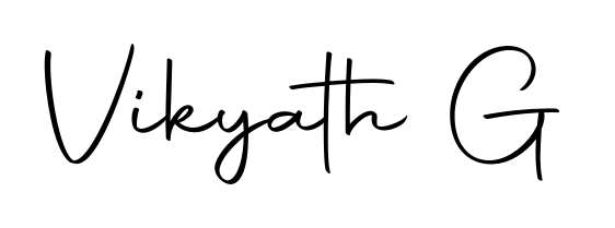 Master the art of signing with Vikyath G written in fluent Autography-DOLnW script. A great template to practice and refine your handwriting. Vikyath G signature style 10 images and pictures png