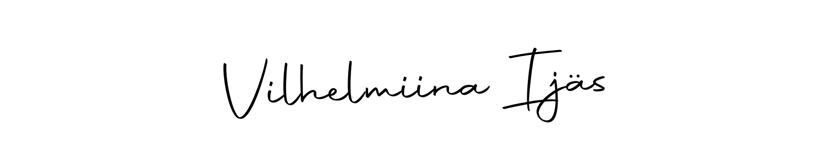 The best way (Autography-DOLnW) to make a short signature is to pick only two or three words in your name. The name Vilhelmiina Ijäs include a total of six letters. For converting this name. Vilhelmiina Ijäs signature style 10 images and pictures png