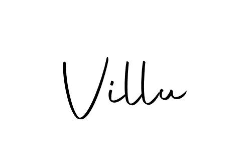 Design your own signature with our free online signature maker. With this signature software, you can create a handwritten (Autography-DOLnW) signature for name Villu. Villu signature style 10 images and pictures png