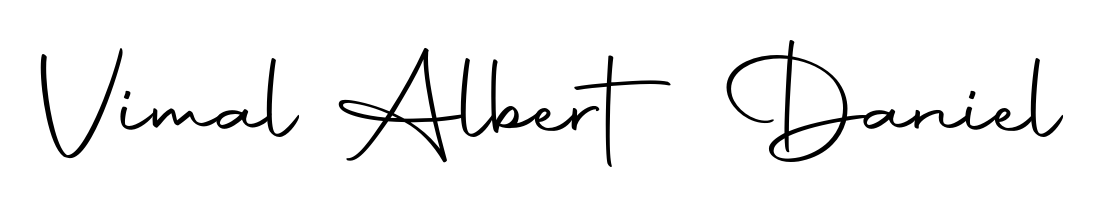 You can use this online signature creator to create a handwritten signature for the name Vimal Albert Daniel. This is the best online autograph maker. Vimal Albert Daniel signature style 10 images and pictures png