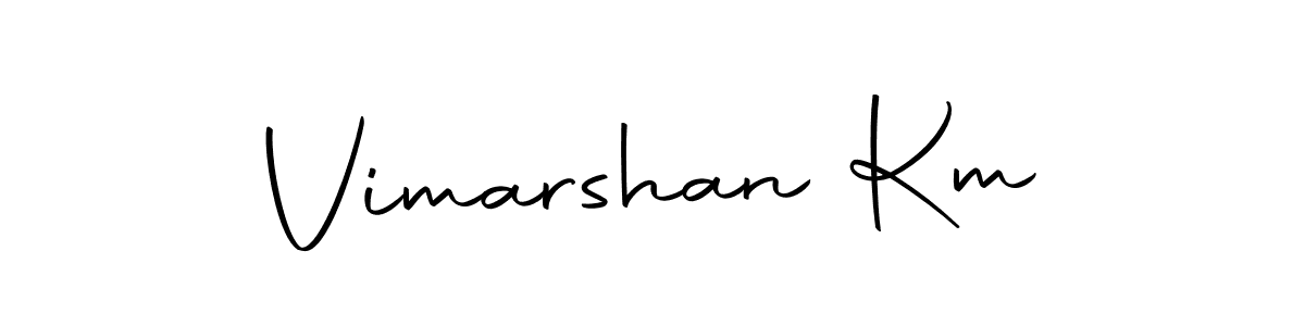 The best way (Autography-DOLnW) to make a short signature is to pick only two or three words in your name. The name Vimarshan Km include a total of six letters. For converting this name. Vimarshan Km signature style 10 images and pictures png