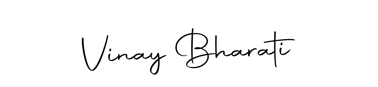 How to make Vinay Bharati name signature. Use Autography-DOLnW style for creating short signs online. This is the latest handwritten sign. Vinay Bharati signature style 10 images and pictures png