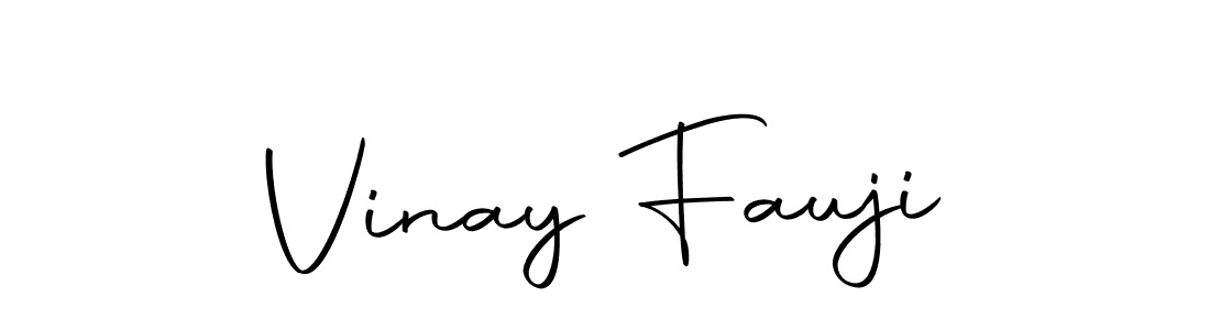 How to make Vinay Fauji name signature. Use Autography-DOLnW style for creating short signs online. This is the latest handwritten sign. Vinay Fauji signature style 10 images and pictures png