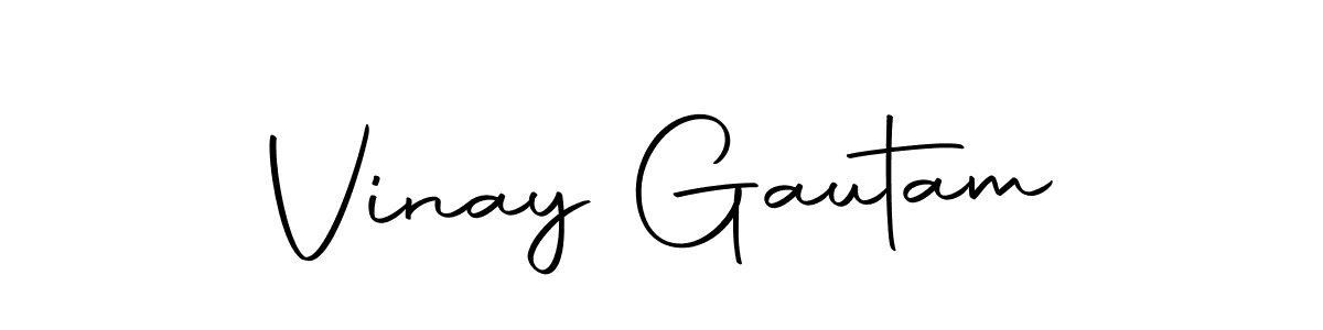 How to make Vinay Gautam name signature. Use Autography-DOLnW style for creating short signs online. This is the latest handwritten sign. Vinay Gautam signature style 10 images and pictures png