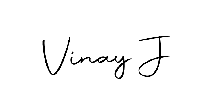 Create a beautiful signature design for name Vinay J. With this signature (Autography-DOLnW) fonts, you can make a handwritten signature for free. Vinay J signature style 10 images and pictures png