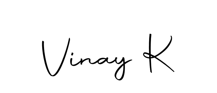 Create a beautiful signature design for name Vinay K. With this signature (Autography-DOLnW) fonts, you can make a handwritten signature for free. Vinay K signature style 10 images and pictures png