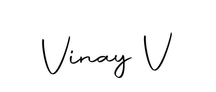 Use a signature maker to create a handwritten signature online. With this signature software, you can design (Autography-DOLnW) your own signature for name Vinay V. Vinay V signature style 10 images and pictures png