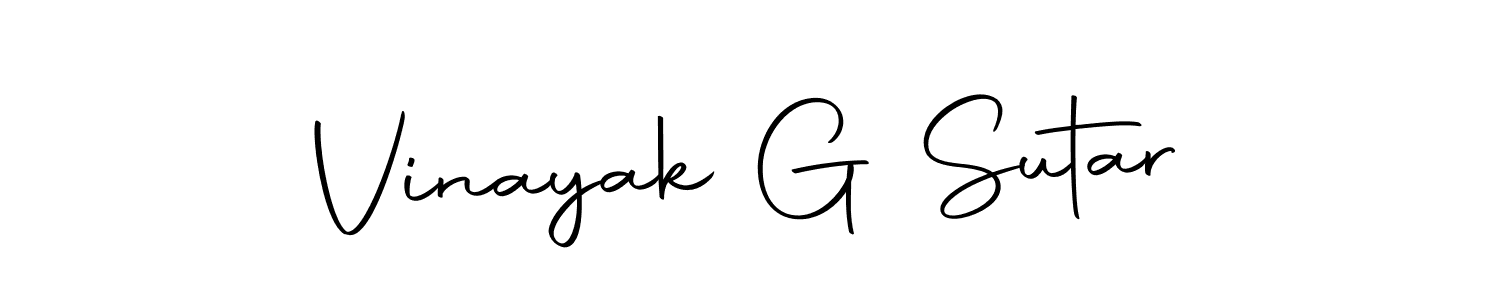 How to make Vinayak G Sutar name signature. Use Autography-DOLnW style for creating short signs online. This is the latest handwritten sign. Vinayak G Sutar signature style 10 images and pictures png