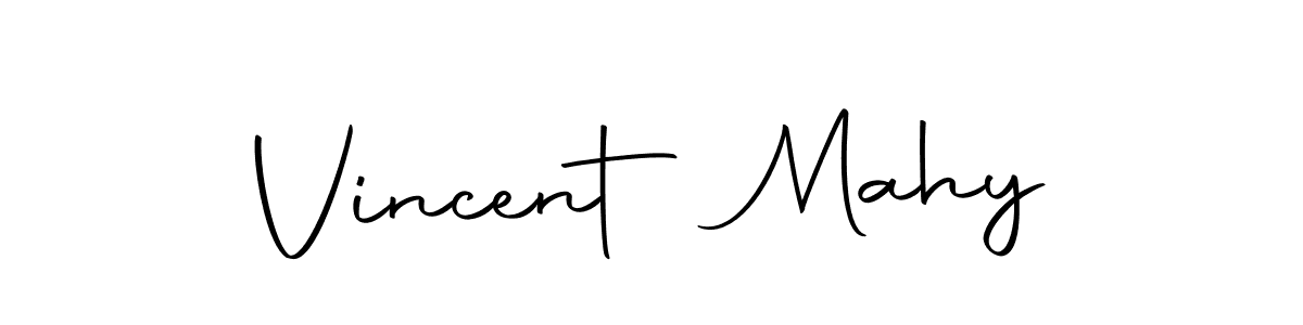 How to make Vincent Mahy name signature. Use Autography-DOLnW style for creating short signs online. This is the latest handwritten sign. Vincent Mahy signature style 10 images and pictures png