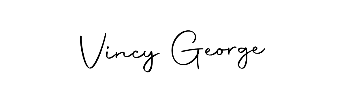 Create a beautiful signature design for name Vincy George. With this signature (Autography-DOLnW) fonts, you can make a handwritten signature for free. Vincy George signature style 10 images and pictures png
