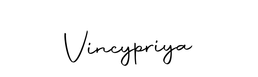 How to make Vincypriya signature? Autography-DOLnW is a professional autograph style. Create handwritten signature for Vincypriya name. Vincypriya signature style 10 images and pictures png