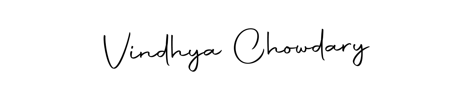 Design your own signature with our free online signature maker. With this signature software, you can create a handwritten (Autography-DOLnW) signature for name Vindhya Chowdary. Vindhya Chowdary signature style 10 images and pictures png