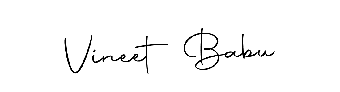Create a beautiful signature design for name Vineet Babu. With this signature (Autography-DOLnW) fonts, you can make a handwritten signature for free. Vineet Babu signature style 10 images and pictures png